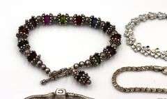 Group lot of 7 vintage 925 sterling silver bracelets