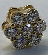 14K Yellow Gold Round Brilliant Cut Lab Diamond Cluster Earring