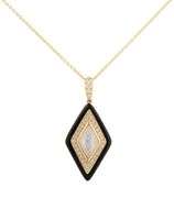 New Doves by Doron Paloma Onyx Quartz Over MOP and 0.32ctw Diamond Pendant Necklace in 18K