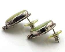 Roie Jaque 925 Sterling Silver Green Turquoise Earrings