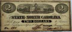 $ 2 State of North Carolina Jan 1 1863 Series Note