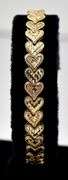 Shiny 10K Yellow Gold Heart Link Bracelet