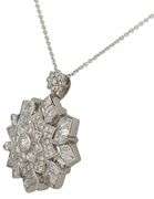 2.75ctw Mixed Cut Diamond Snowflake Pendant Necklace in 18K