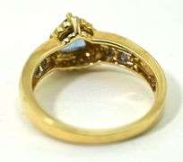 Stylish 14K Yellow Gold Triangular Tanzanite & Diamond Ring