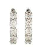 New 3.14ctw Round Diamond Five Stone Hoop Earrings in 14K