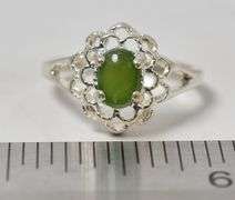 Green Gemstone Ring in Sterling Silver