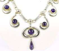 C. 1930's Mexico Sterling & Amethyst's Neckpiece