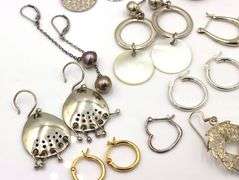 Vintage 925 sterling silver group lot of earrings