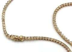 14kt Yellow gold approximate 4ctw 3 prong set diamond tennis necklace