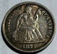 1877 CC Seated Dime.