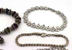 Group lot of 7 vintage 925 sterling silver bracelets