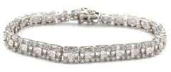 Lot of 2 925 sterling silver cubic zirconia bracelets