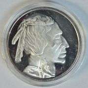 Impressive 2 Troy Oz pure .999 fine silver Buffalo Nickel design.