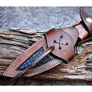 Damascus Steel Hunting Knife Walnut Handle