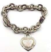 Judith Ripka Link Bracelet With Heart Charm