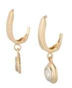 0.50ctw Round Diamond Bezel Set Drop Earrings in 14K
