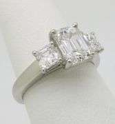 Platinum Martin Flyer Three Stone 2.21CTW Diamond Ring