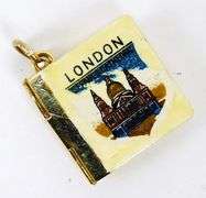 Vintage 9KT Gold London Souvenir Mechanical Book Charm