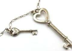 Tiffany & Co silver chain necklace with 2 keys