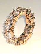 Dazzling 14 Kt Yellow Gold Plate 11.6 Cttw Simulated Diamond Ring