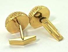 Elegant 14K Yellow Gold Cufflinks with Sapphires