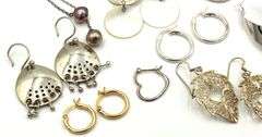 Vintage 925 sterling silver group lot of earrings
