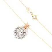 14kt Yellow gold 0.75ctw diamond cluster pendant on chain