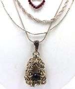 Group lot of 4 Vintage 925 sterling silver necklaces