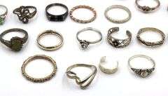 Group lot of vintage 925 sterling silver rings