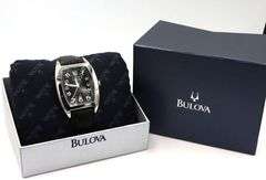 Bulova watch with black leather strap