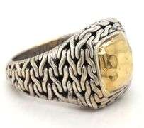 John Hardy two tone classic chain Palu Signet ring