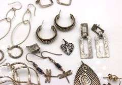 Group lot of Vintage 925 sterling silver earrings