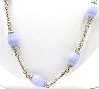 925 Stereling Silver Whitney Kelly Blue Lace Agate Necklace