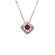 Beautiful Center dancing 'Garnet' sterling silver pendant