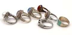 925 Sterling Silver Rings Lot