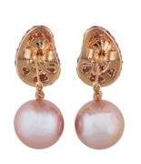 3.50ctw Multicolored Sapphire 0.27ctw Diamond and Pearl Convertible Drop Earrings in 18K