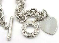 Tiffany & Co Toggle clasp heart shaped charm dangle bracelet