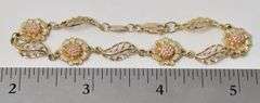 Amazing 10K Yellow Gold Flower Motif Bracelet