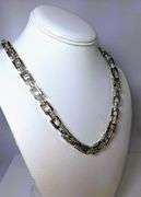 Huge 65.8 Gram 14 Kt White Gold Plated Rolo Box Link Necklace