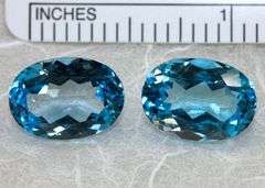 Shimmering Swiss Blue Topaz Pair - 15.72 cts.