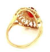 Nicely Styled 14K YG and Ruby Ring