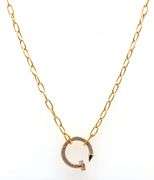 Gold plated crystal nail pendant on chain