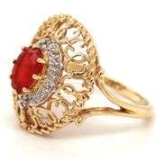 Nicely Styled 14K YG and Ruby Ring