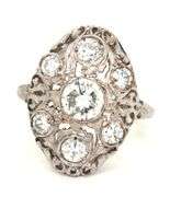 18kt White gold 1.75ctw vintage style diamond ring
