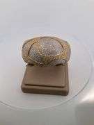 CERTIFIED 18K WHITE AND YELLOW GOLD DIAMOND BANGLE BRACELET 16.25 C.T.W.