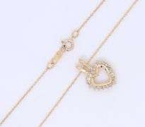 14kt Yellow Gold Heart Shaped Diamond Pendant on Chain