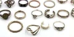 Group lot of vintage 925 sterling silver rings