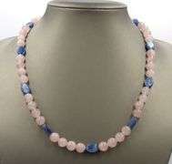 Jay king rose quartz and blue stone beaded necklace