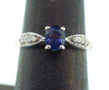 14kt White Gold, Sapphire, & Diamond Cocktail Ring