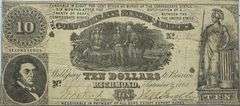 $10 Sep 2 1861 Series Confederate States Note.